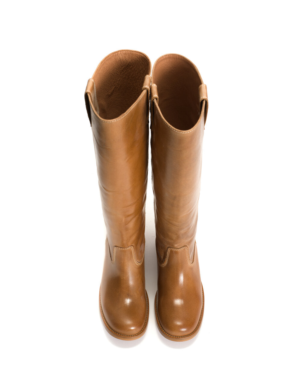 Ann Gaucho læderstøvler - Dark Tan